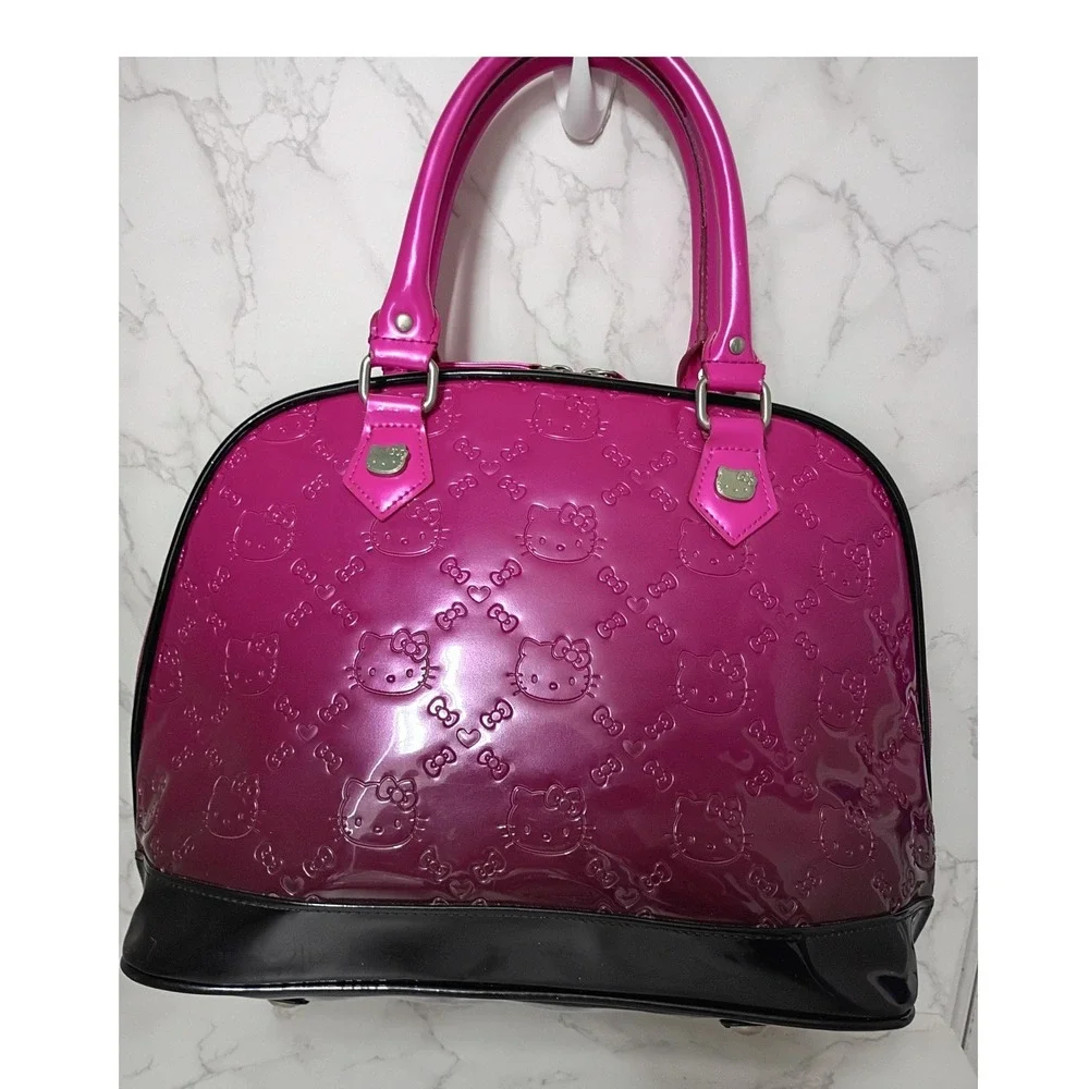 LOUNGEFLY Hello Kitty Pink Ombre Embossed Patent Leather Dome Satchel Bag - NWOT